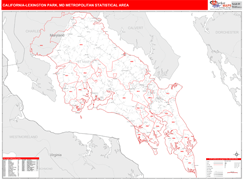 California-Lexington Park Metro Area Digital Map Red Line Style